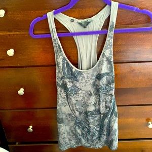 Guess EUC beaded graphic racer back flowy top